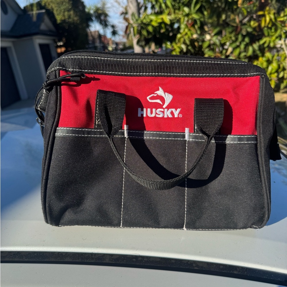 Husky 12” Tool Bag 600 Denier Water Resistant 3 External Pockets